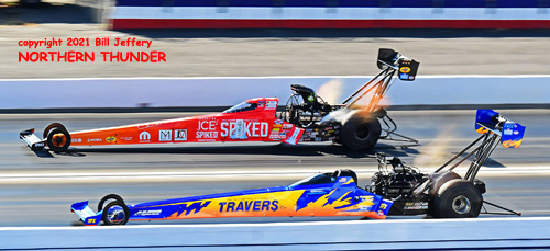 TF - Mike Salinas (near lane) vs Leah Pruett (far 
lane)